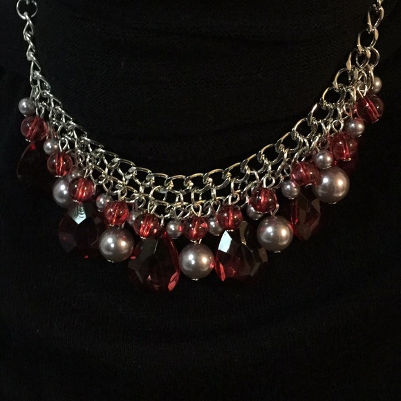 Twinkly Typhoon Red Earring and Necklace Set - Picture 2 of 3